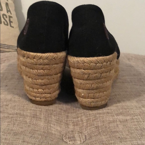 Tory Burch Filipa Black Canvas wedge espadrille - Picture 2 of 5